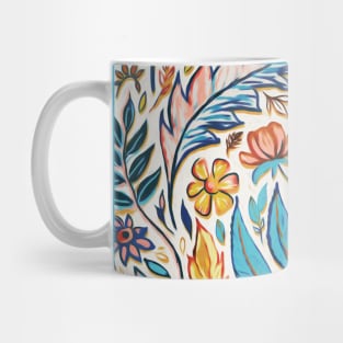 Vivid Colorful Art Nouveau Floral Mug